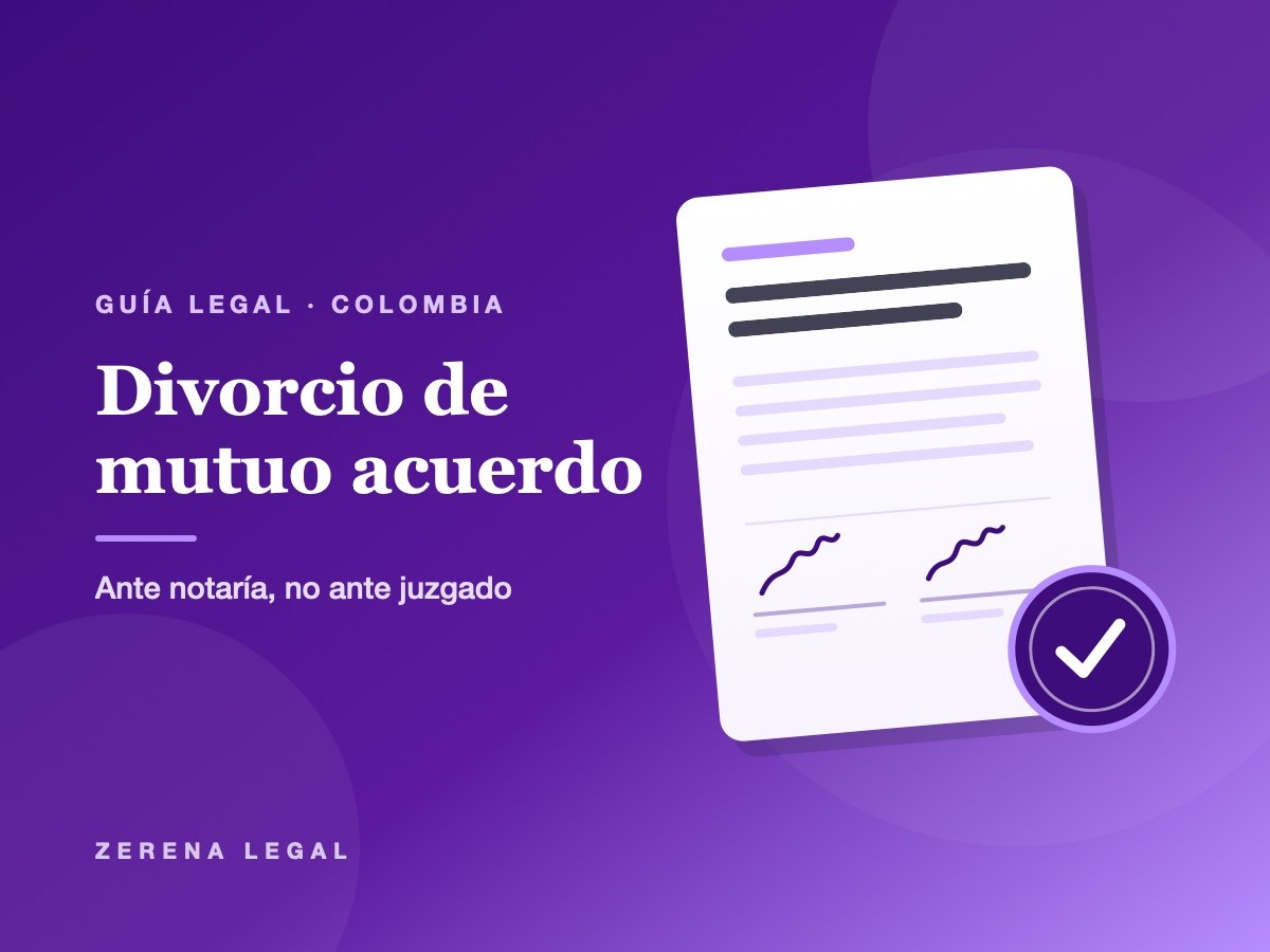 Escritura pública de divorcio de mutuo acuerdo firmada por ambos cónyuges ante notaría en Colombia